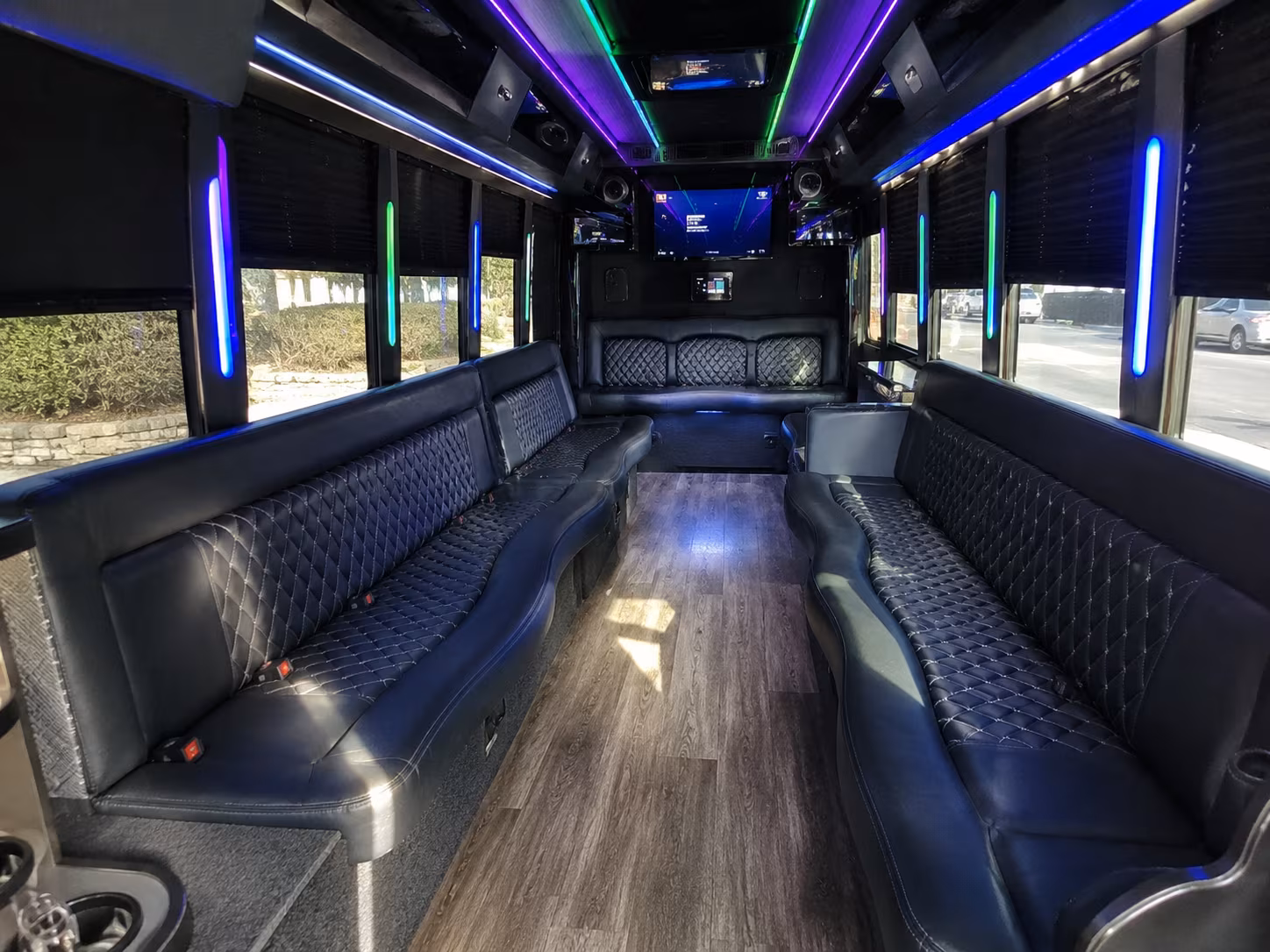 davis 15 passenger party bus interior