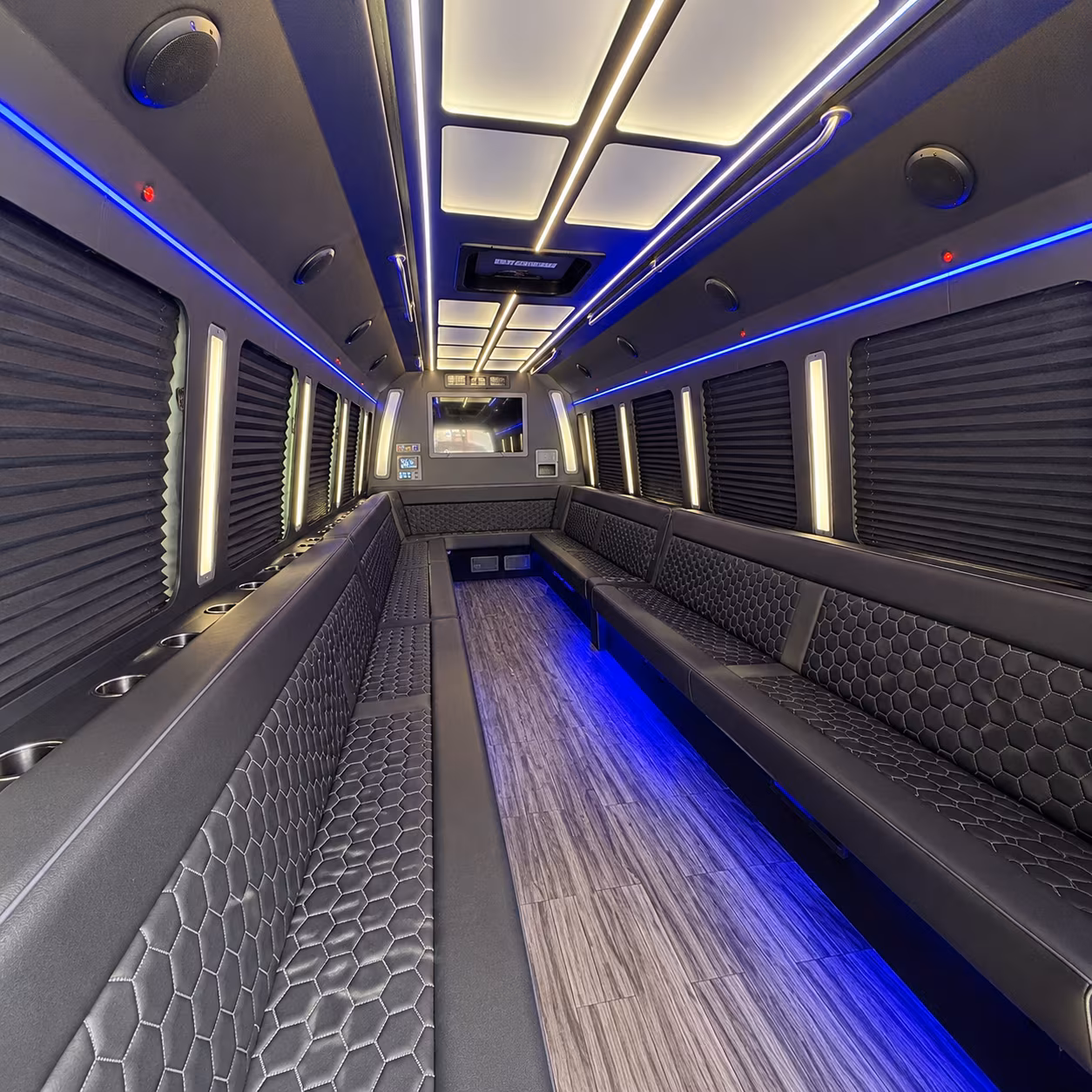 davis 30 passenger party bus interior
