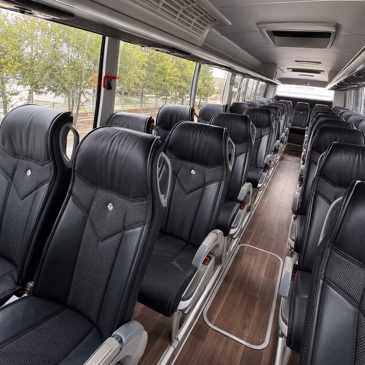 davis charter bus interior