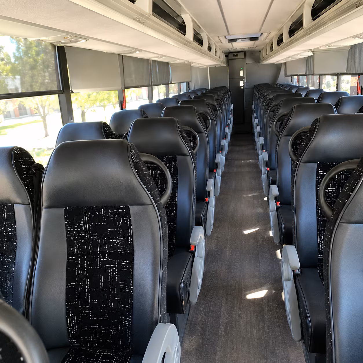 davis charter bus rental interior