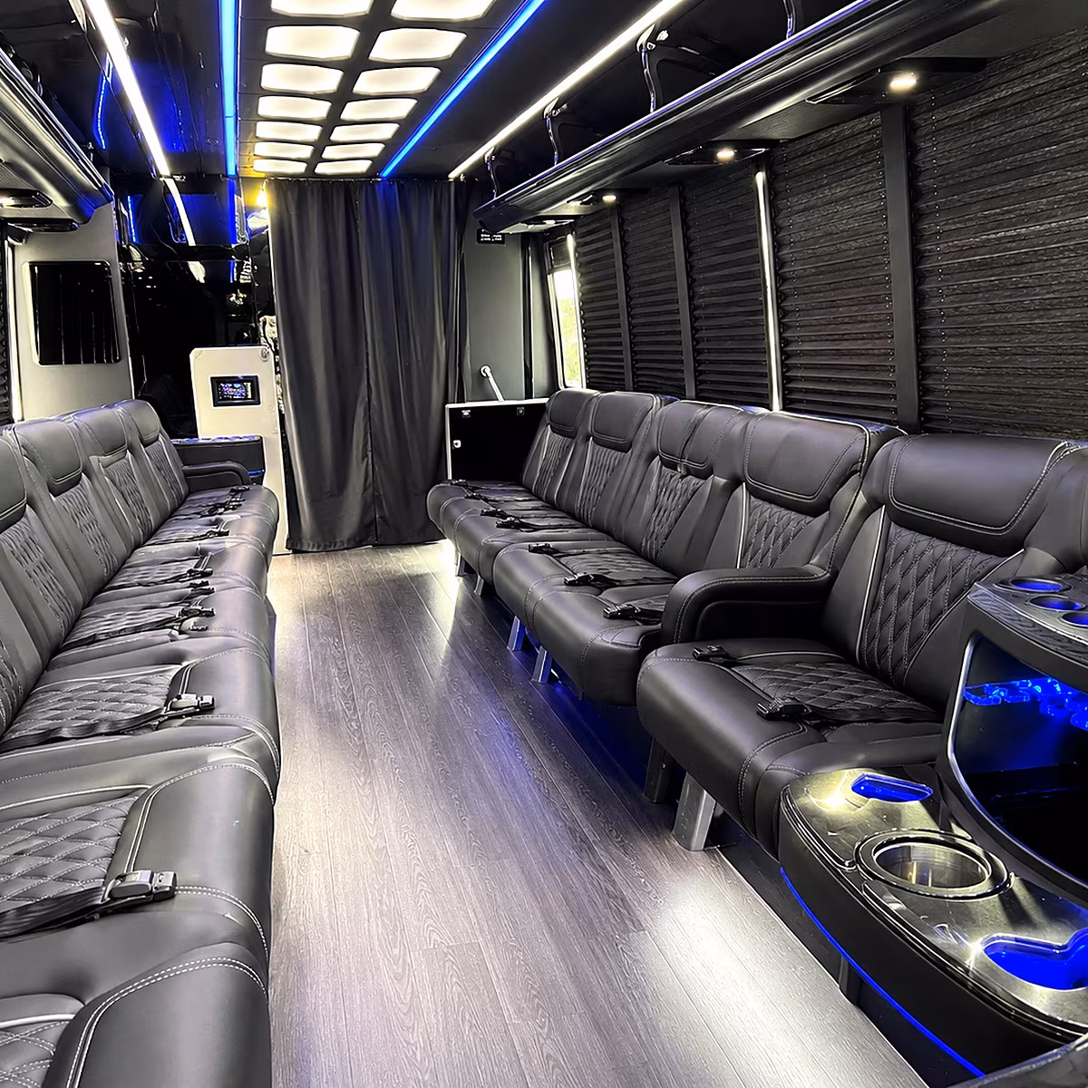 davis party bus rental interior
